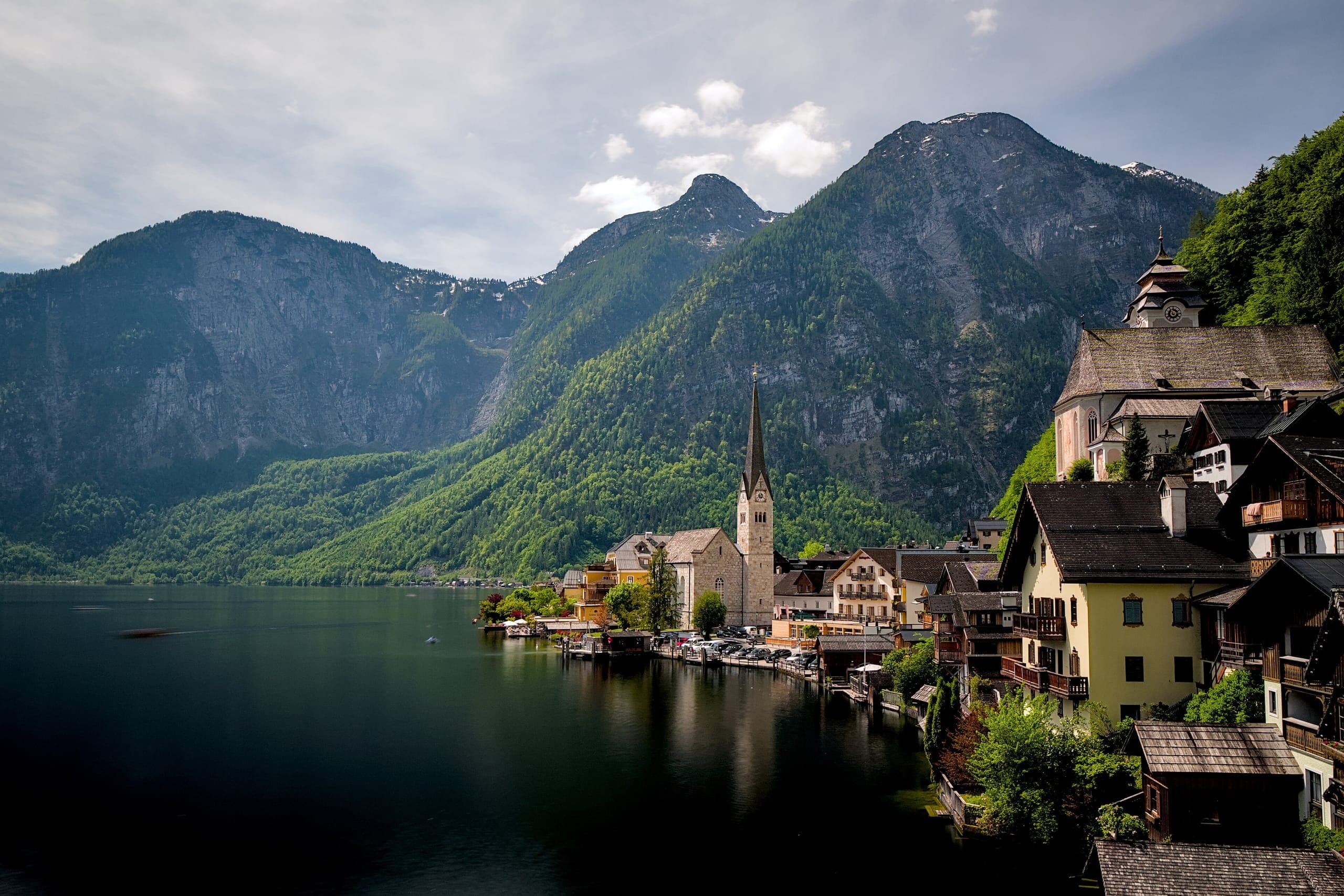 Frühling, Ansicht von Hallstatt