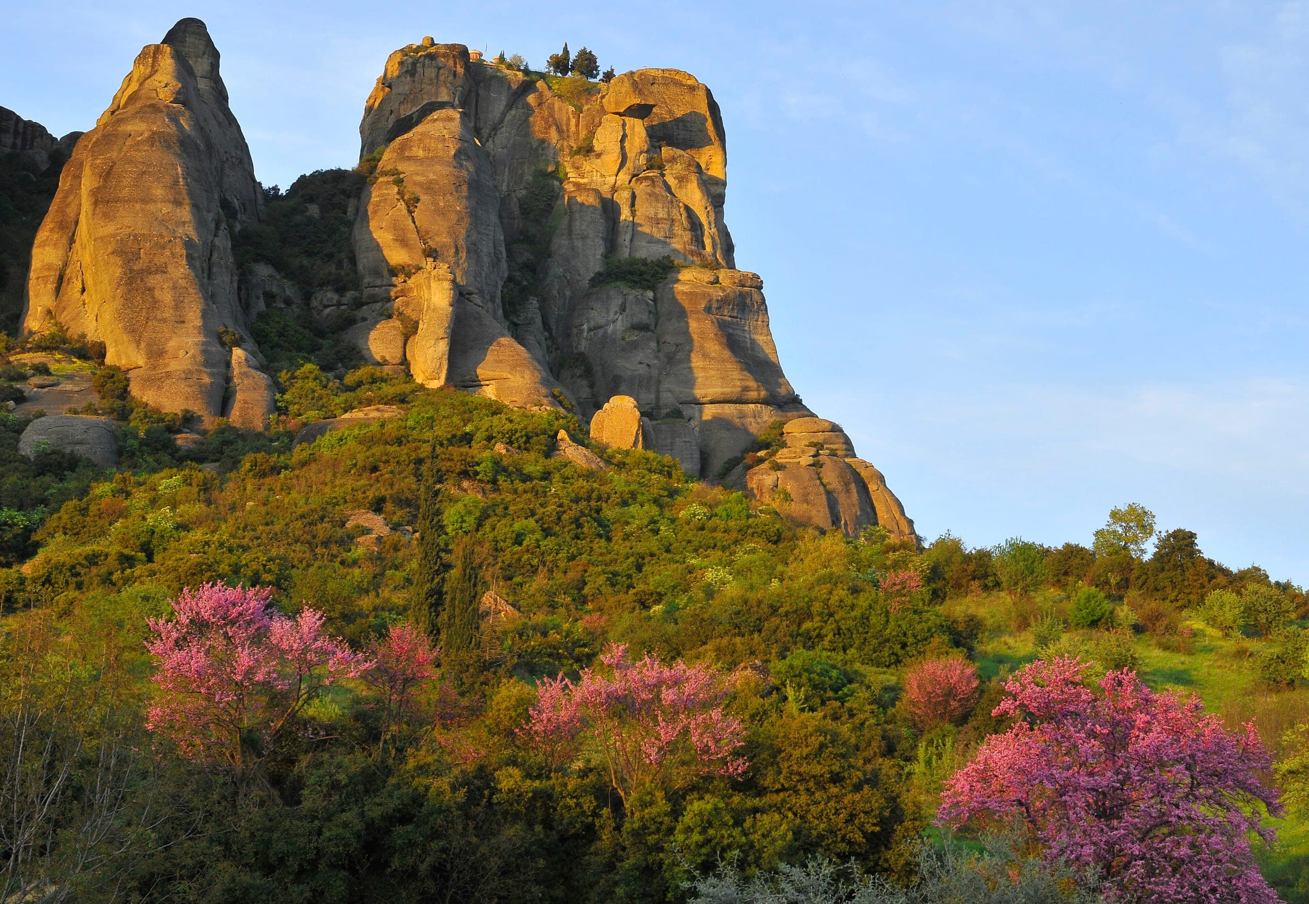 Frühling, Ansicht von Meteora