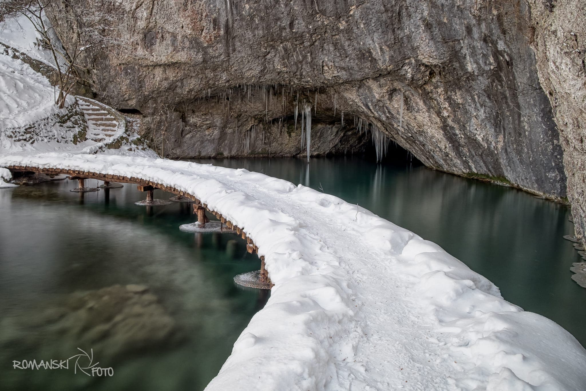 Winter, Ansicht von Plitvicer Seen